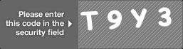 captcha code for visual authentication  letter T number 9 letter Y number 3