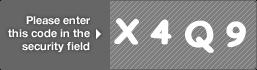 captcha code for visual authentication  letter X number 4 letter Q number 9