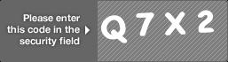 captcha code for visual authentication  letter Q number 7 letter X number 2