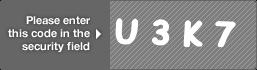 captcha code for visual authentication  letter U number 3 letter K number 7